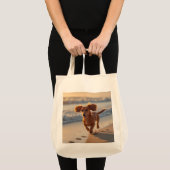 Dachshund Elegant Grocery Tote Bag トートバッグ (正面(商品))
