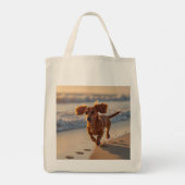 Dachshund Elegant Grocery Tote Bag トートバッグ (裏面)