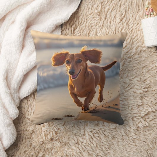 Dachshund Elegant Throw Pillow クッション (ブランケット)