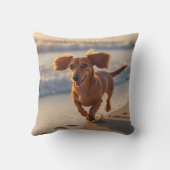 Dachshund Elegant Throw Pillow クッション (裏面)