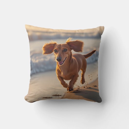 Dachshund Elegant Throw Pillow クッション (正面)
