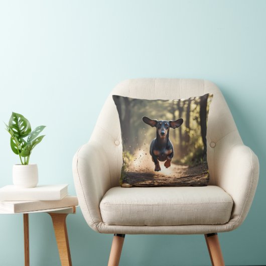 Dachshund Elegant Throw Pillow クッション (椅子)