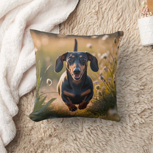 Dachshund Elegant Throw Pillow クッション (ブランケット)