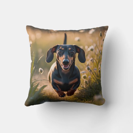 Dachshund Elegant Throw Pillow クッション (裏面)