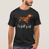 Dachshund Fall Yall Cute Womens Tシャツ (正面)