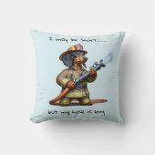 Dachshund Fire Fighter クッション (正面)