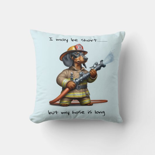 Dachshund Fire Fighter クッション (正面)