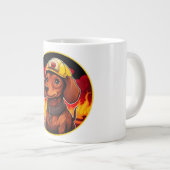 Dachshund firefighter  ジャンボコーヒーマグカップ (正面右)