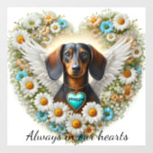 Dachshund Floral Heart ウィンドウサイン (シート)