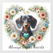 Dachshund Floral Heart ウィンドウサイン (シート)