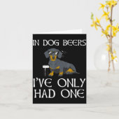 Dachshund Funny Iri-shirt - Dog Beers Only Had One カード (黄色い花)