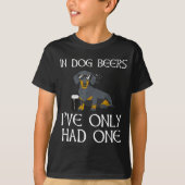 Dachshund Funny Iri-shirt - Dog Beers Only Had One Tシャツ (正面)
