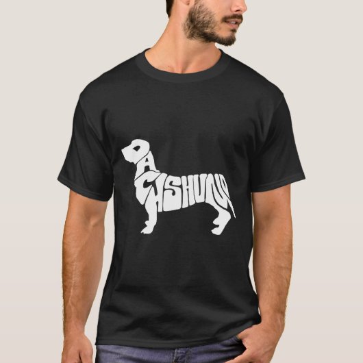 Dachshund Funny Text Dog Tygraphy T Shirt Tシャツ (正面)