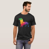 Dachshund Gay Pride LGBT LGBTQ Rainbow Flag Dog Tシャツ (正面フル)