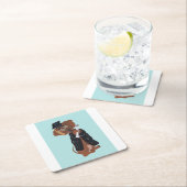 Dachshund Graduate スクエアペーパーコースター (インサイチュ)