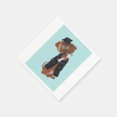 Dachshund Graduate スタンダードカクテルナプキン (角)