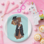 Dachshund Graduate ペーパープレート (パーティー)