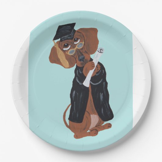 Dachshund Graduate ペーパープレート (正面)