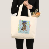 Dachshund Graduate ラージトートバッグ (正面(商品))
