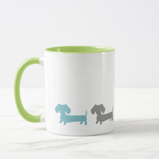 Dachshund Green Blue Coffee Mug マグカップ (左)