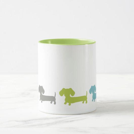 Dachshund Green Blue Coffee Mug マグカップ (中央)