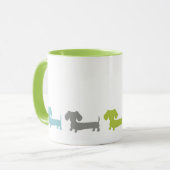 Dachshund Green Blue Coffee Mug マグカップ (正面左)