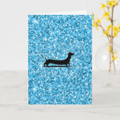 Dachshund Greeting Card 考え's of you カード (黄色い花)