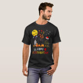 Dachshund Halloween Happy HalloThanksMas Autumn Th Tシャツ (正面フル)