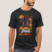 Dachshund Halloween Thanksgiving Christmas Halloth Tシャツ (正面)