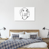 dachshund hand drawn sketch black white puppy dog  キャンバスプリント (インサイチュ (寝室))