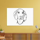 dachshund hand drawn sketch black white puppy dog  キャンバスプリント (インサイチュ (リビング))