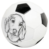 dachshund hand drawn sketch black white puppy dog  サッカーボール (3/4)