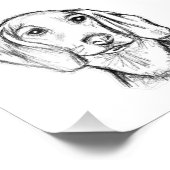 dachshund hand drawn sketch black white puppy dog フォトプリント (角)