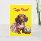 Dachshund Happy Easter  カード (正面)