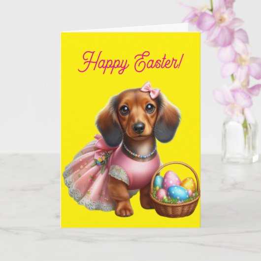 Dachshund Happy Easter  カード (蘭)