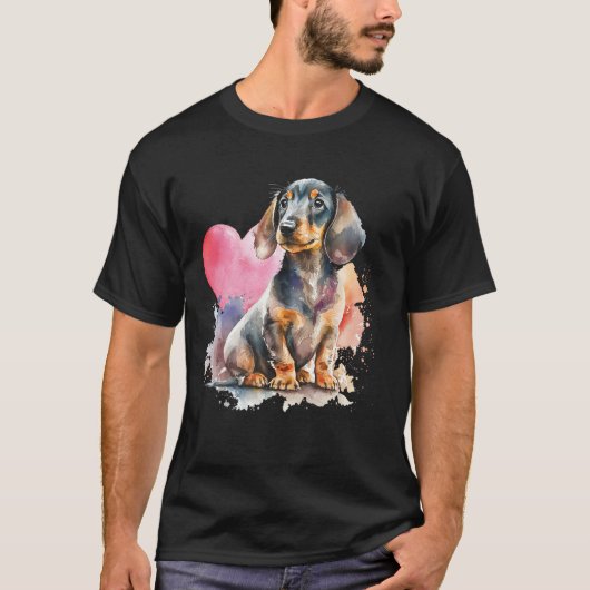 Dachshund Heart  Dog Trainer Pet Owner Breeder Ani Tシャツ (正面)