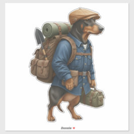 Dachshund Hiker  シール