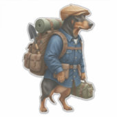 Dachshund Hiker  シール (正面)