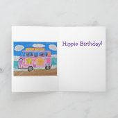 Dachshund Hippie Birthday  カード (内部)