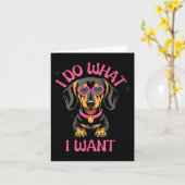 Dachshund I Do What I Want Funny Dog カード (黄色い花)