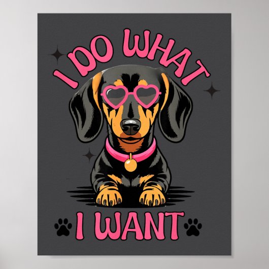 Dachshund I Do What I Want Funny Dog  ポスター (正面)