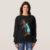 Dachshund I Love Mimi Tattoo Apparel Dog Mimi Moth スウェットシャツ (正面フル)