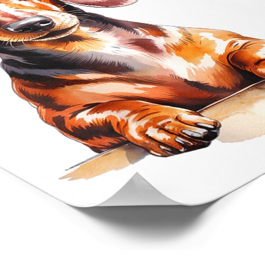 Dachshund Ideas For Women &amp; Novelty Miniature  ポスター (角)