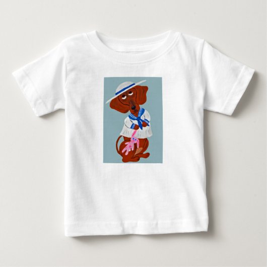 Dachshund in a Sailor Suit ベビーTシャツ (正面)