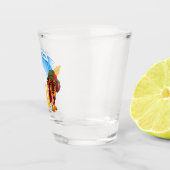 Dachshund in Alpine Hatオクトーバーフェストロゴ ショットグラス (右)