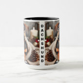 Dachshund in Blanket Christmas Coffee Mug Cup マグカップ (中央)