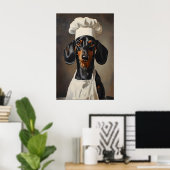 Dachshund In Chefs Hat Poster, Pet Poster ポスター (ホームオフィス)