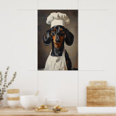 Dachshund In Chefs Hat Poster, Pet Poster ポスター (キッチン)