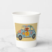 Dachshund in Hippie Car Paper Cups 紙コップ (裏面)