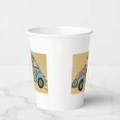 Dachshund in Hippie Car Paper Cups 紙コップ (左)